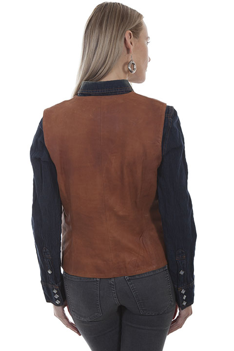 (image for) Ladies leather vest (XLarge / Cognac)